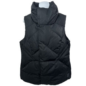 Under Armour Storm Down Vest Women L Black High Neck 1342793 Mid Length